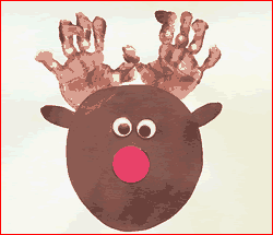 Decorazioni natalizie renna impronte